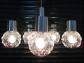 Vintage Design Hanglamp Chroom met 5 Glazen Kelken 1
